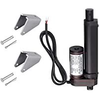 Los mejores  - Justech DC 12V Actuador Lineal Motor Negro 750N 100mm con 2 Soportes Para Auto RV Abridor Eléctrico de Puerta…